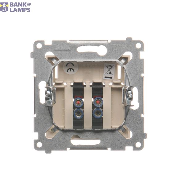 Double socket outlet with eaerthing and shutters - for Nature frames, (module), 16A, 250V, Screw, Silver matt, metalic image 1