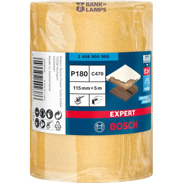 EXPERT C47 Sandpaper Roll for Handsanding 115 mm, 5 m, G 18 image 1