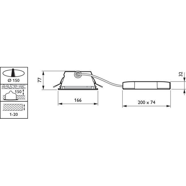 DN461B LED11S/830 PSU-E C WH P image 2