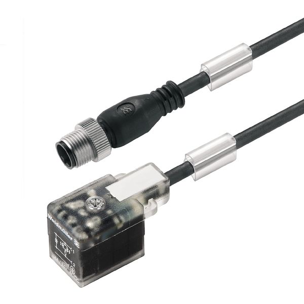 Valve cable (assembled), Straight plug - valve plug, DIN design B (10 mm), M12 = A-coded, Cable length: 10 m, PUR, black image 3
