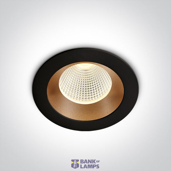BLACK/BRASS LED 3W WW 350mA DARK LIGHT image 1