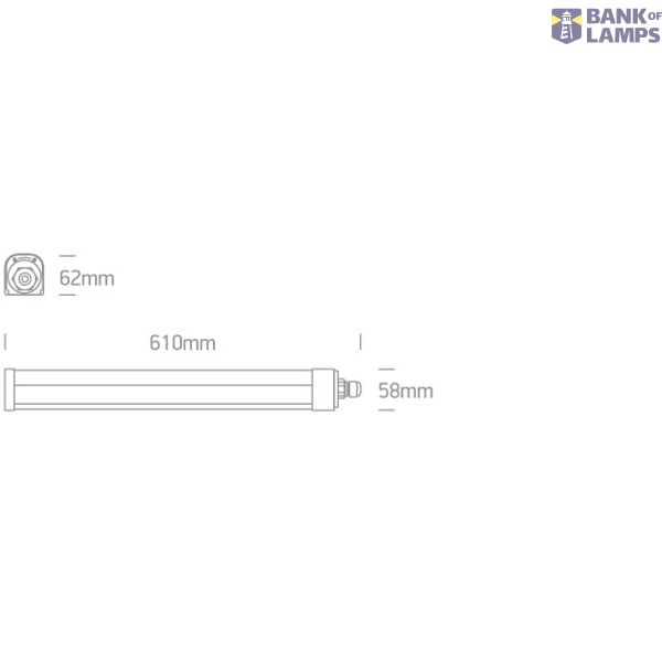 LED 15W CW 610mm IP66 230V image 2