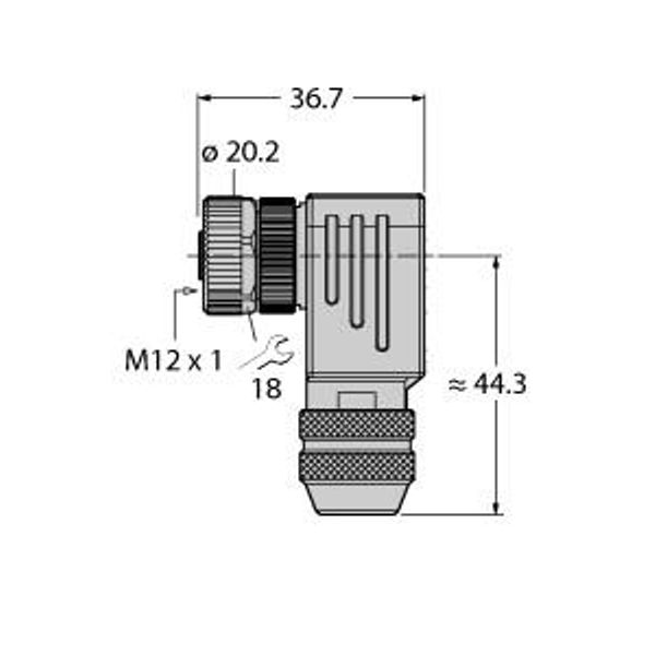 Field-Wireable Connector Female Connector M12 × 1, Angled   CMB8251-0 image 1