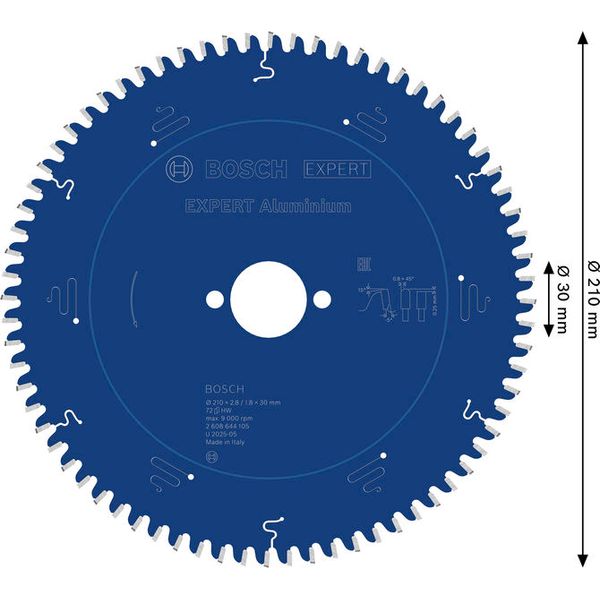 Circular saw blade Expert for Aluminium 210 x 30 x 2,8 mm, 72 image 2