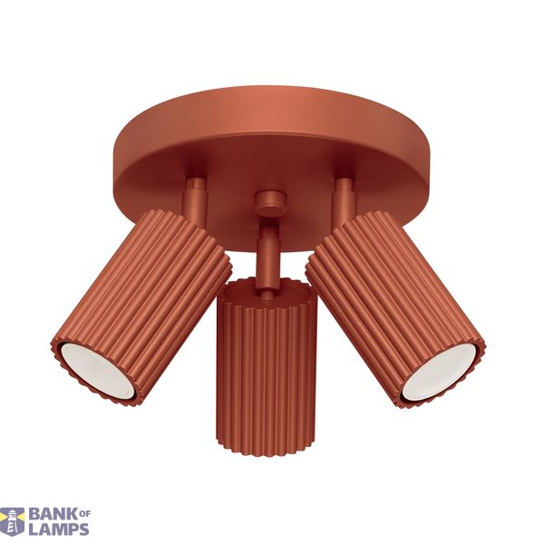 CARBON CEILING LAMP WITH REFLECTORS ON A ROUND RED HEADLINING 3XGU10 image 2