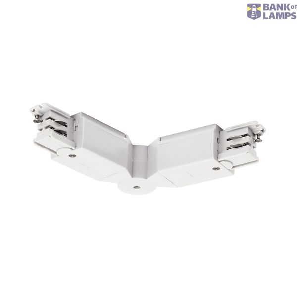 Flexible connector for S-TRACK 3-phase track, white image 1