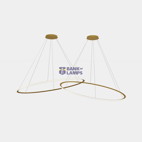 Pendant Circular Downward 2 Rings ø2000 Horitzontal LED 516 LED warm-white 2400K 0-10V Or 13458lm image 1