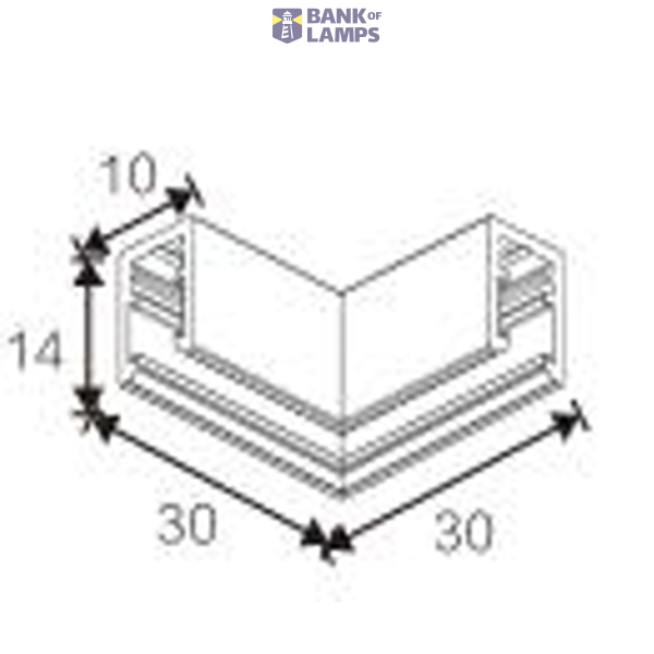 Horizontal  90° connector, Black, Surface mounted image 2