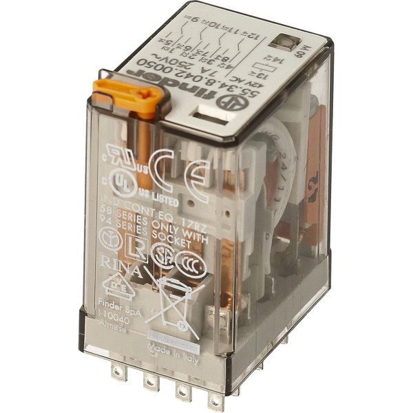 General purpose Rel. 4CO 7A/42VAC/Agni/Test button/LED (55.34.8.042.0050) image 3