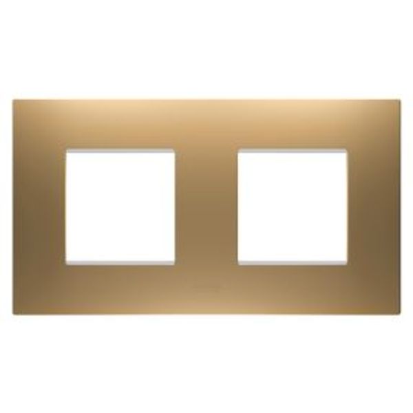 EGO INTERNATIONAL PLATE - IN PAINTED TECHNOPOLYMER - 2+2 MODULES HORIZONTAL - GOLD - CHORUSMART image 1