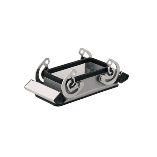 HDC enclosures, Size: 4, Protection degree: IP65, in plugged condition, Bulkhead housing, Side-locking clamp on lower side, Side-locking clamp not replaceable, Standard image 1