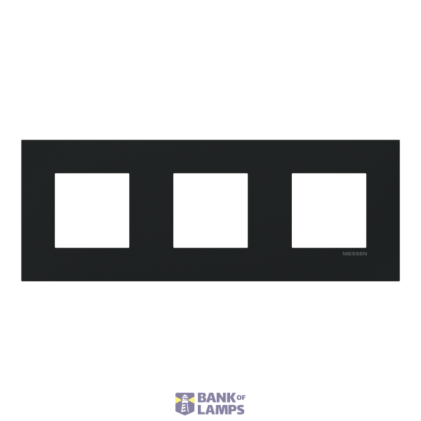 Frame 3-gang / 2+2+2-modules - Niessen logo - S - Matt Black image 1