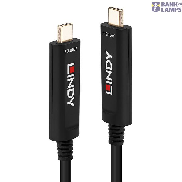 30m Fibre Optic Hybrid USB Type C Cable, Audio / Video Only Creates a USB Type C Video & Audio connection over long distances image 1