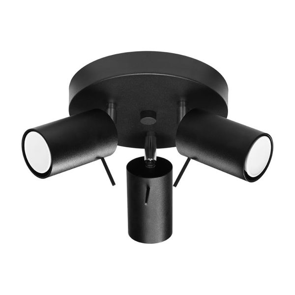 RING CEILING LAMP 3P BLACK GU10 3X40W IP20 image 1