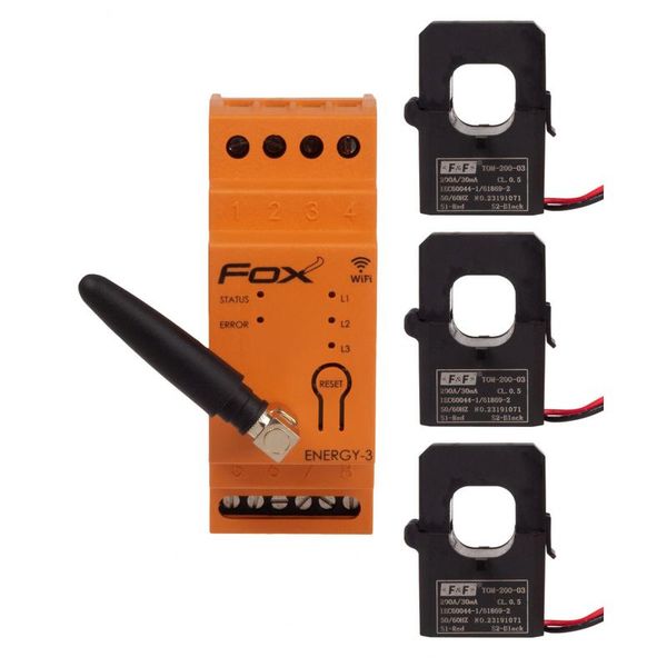 Wi-Fi energy consumption monitor-meter, 3 phase - ENERGY 3; WI-MEF-3200 image 1