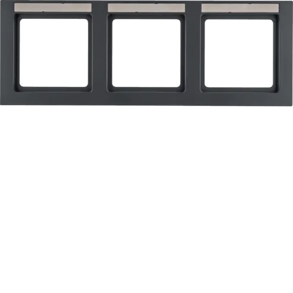 Frame, 3-fold low for channels, Berker Q.9, anthracite velvet image 1
