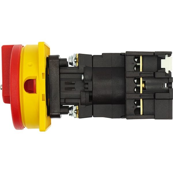 P1-32/V/SVB Main switch, P1, 32 A, rear mounting, 3 pole, Emergency switching off function, With red rotary handle and yellow locking ring, Lockable in the 0 (Off image 9