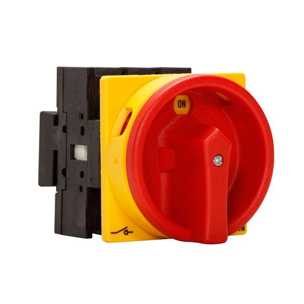 P1-32/EZ On-Off switch, P1, 32 A, centre mounting, 3 pole, with black thumb grip and front plate image 9