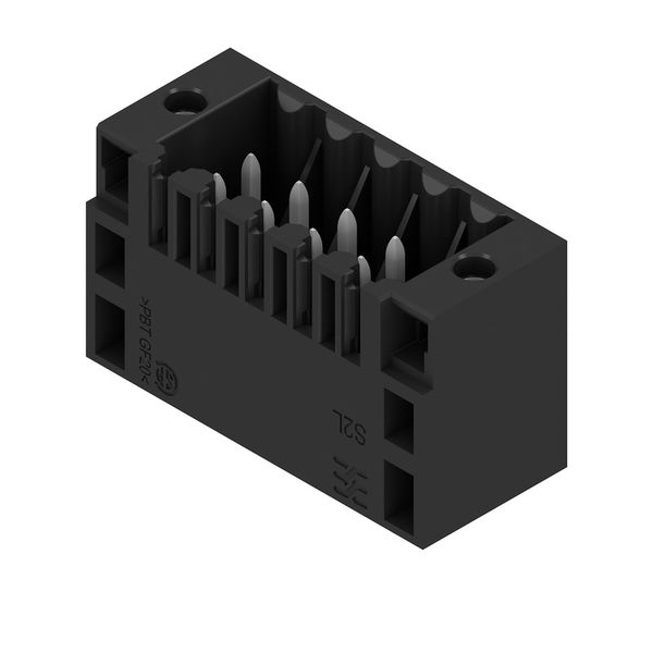PCB plug-in connector, male header, Flange, THT solder connection, 3.50 mm, Number of poles: 10, 180°, Solder pin length (l): 3.5 mm, tinned, black, Box image 4