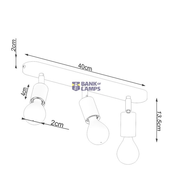CEILING LAMP FORNES 3 BLACK E27 3X60 IP20 image 6