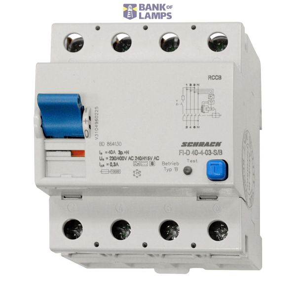 Residual current circuit breaker 40A, 4-pole, 300mA,type B,S image 1