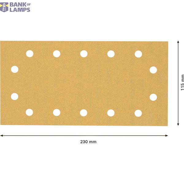EXPERT C47 Sandpaper with 14 holes for Orbital Sanders 115 x 23 mm, G 18 5-pc image 2
