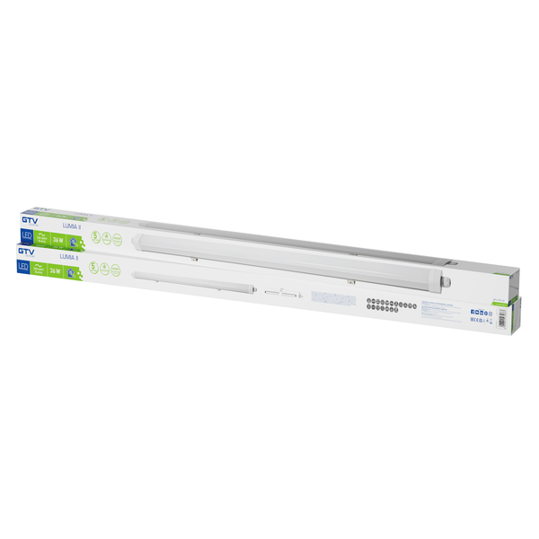Hermetic LED luminaire LUMIA II, 36 W, 5200 lm, 4000K, AC220-240V, IP66, PC, 120 cm image 2