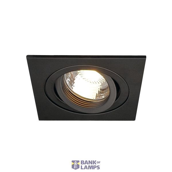PIREQ GU10 SQUARE Downlight, matt black, max. 50W, incl. clip springs image 1