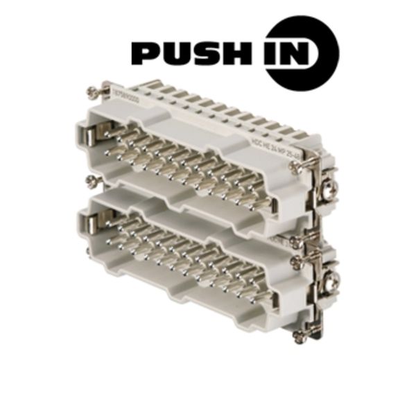 HDC insert, Male, 500 V, 16 A, Number of poles: 24, PUSH IN, Size: 8 image 1