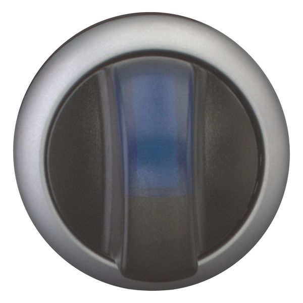 M22-WLK3-B Illuminated selector switch actuator, RMQ-Titan, With thumb-grip, momentary, 3 positions, Blue, Bezel: titanium image 9
