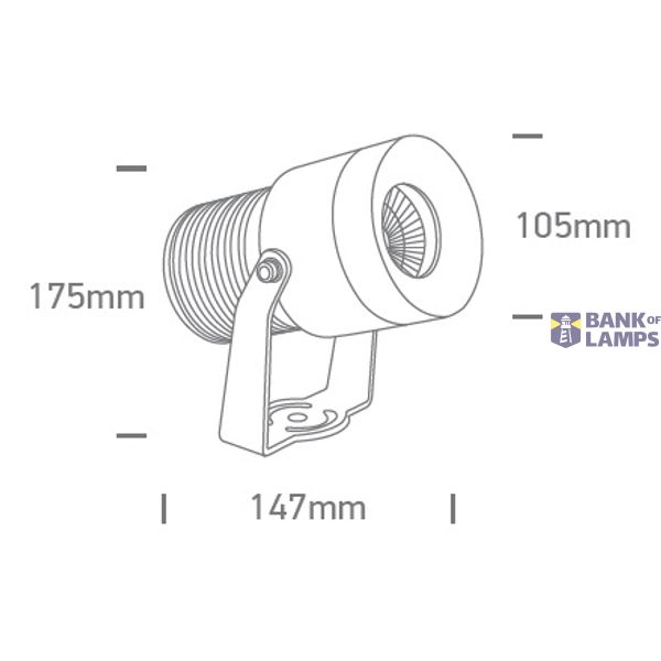ANTHRACITE 20W WW 50d IP65 SPIKE 230V image 2