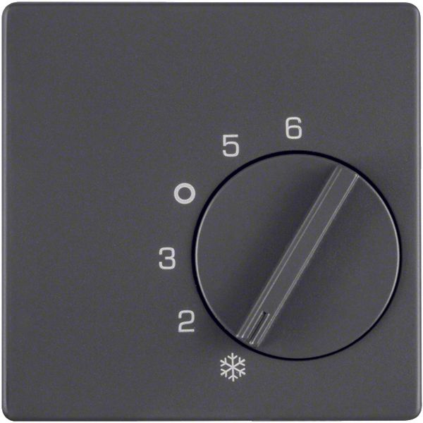 Centre plate for thermostat, setting knob, Q.1/Q.3, ant. velvety, lacq image 1