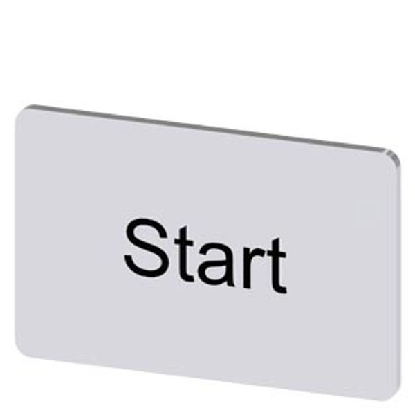 Labeling plate 17.5x27 mm, silver-colored label, labeling: Start image 1