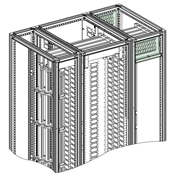 Partition Plate, PrismaSeT 6300, form 2, 3M, front and rear horizontal partition, for enclosures W300, D600 image 1