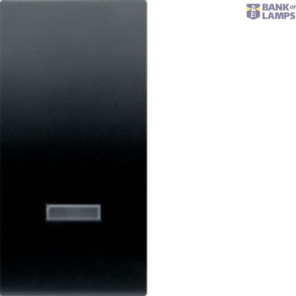 Switch with return, light indicator, 10A, 230V, black, 1M QC image 1