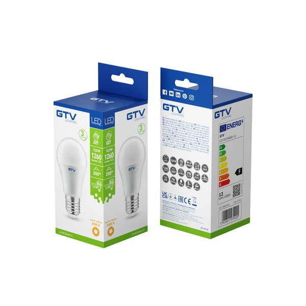 LED Bulb E27, A60, 12 W, 1055 lm, 3000K, DC24V, 200° image 3