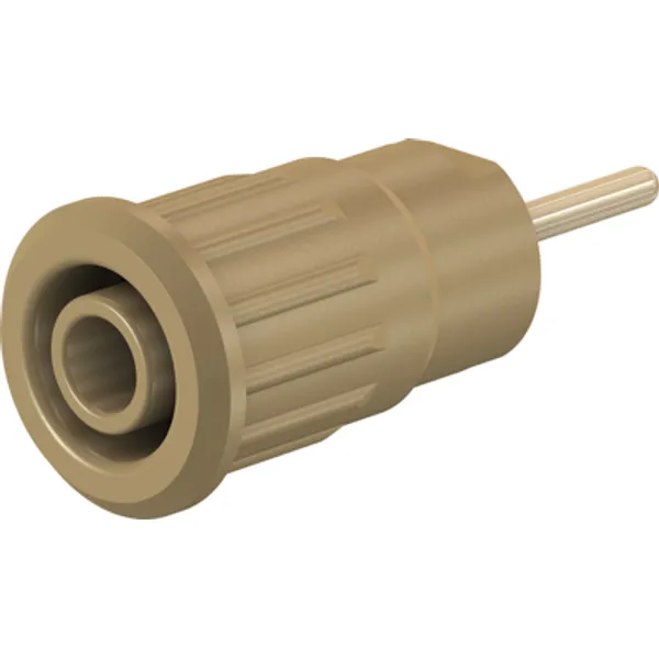 4 mm socket, round plug connection, mounting Ø 12.2 mm, CAT III, brown, 23.3130-27 image 1