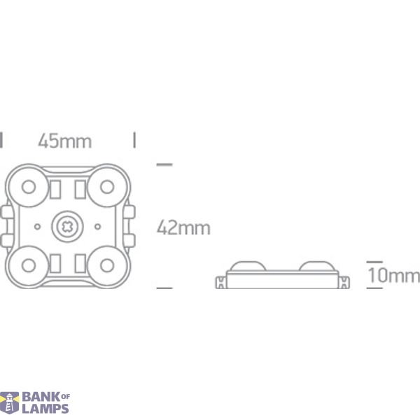 LED IP65 MODULE 4x0,5w 12vDC 6000K CHAIN 50pcs 10m image 2
