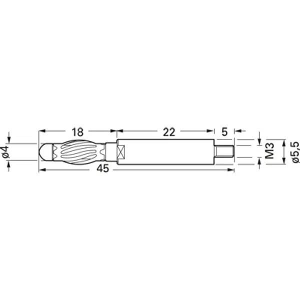 4 mm panel plug, screw connection, 0.5 mm², mounting Ø 5.5 mm, 22.1084 image 1