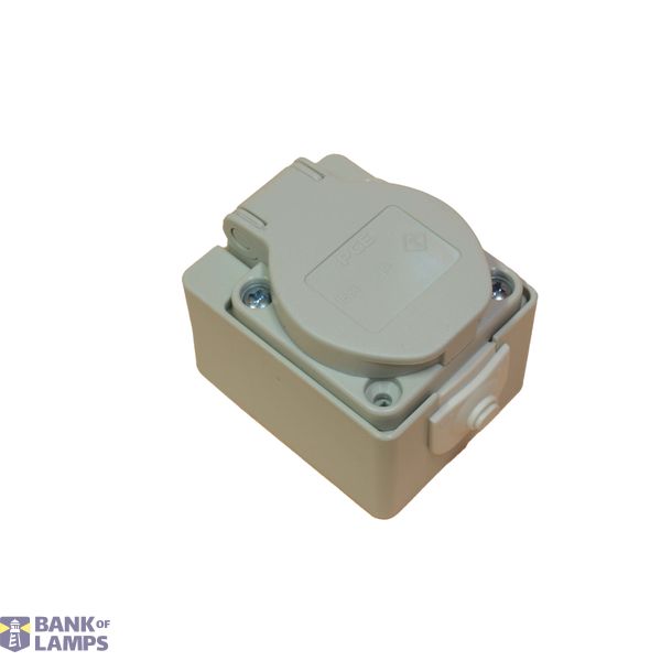 230V plug socket with pin and surface-mounted box image 1