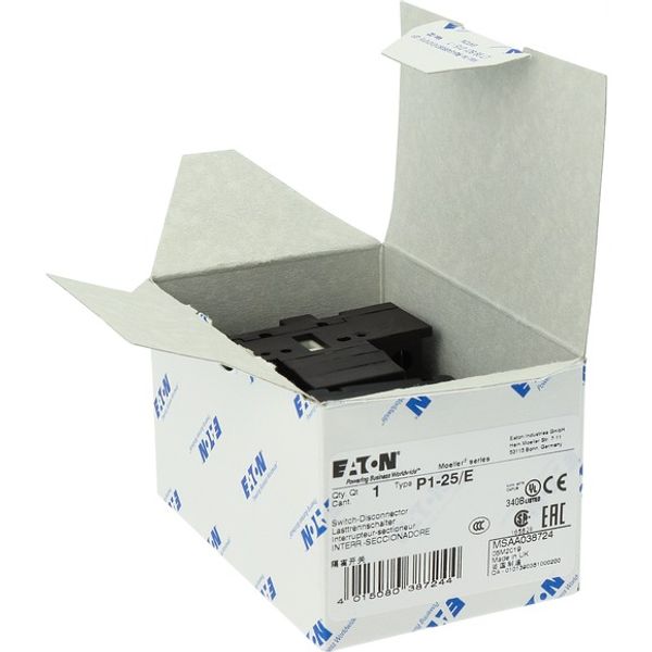 P1-25/E On-Off switch, P1, 25 A, flush mounting, 3 pole, with black thumb grip and front plate image 6