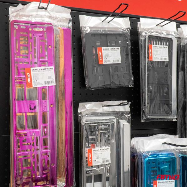 License Plate Frame - Pink metalic image 1