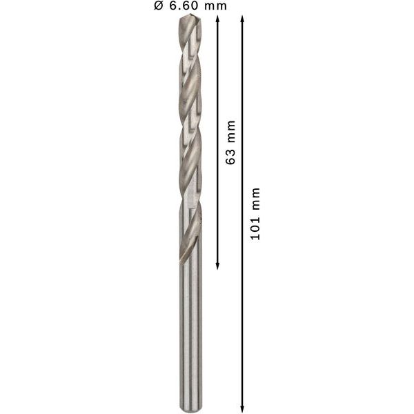 Metal drill bits HSS-G, DIN 338 6,6 x 63 x 101 mm 10 pcs. image 2