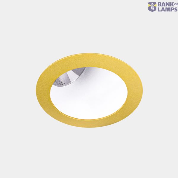 Downlight Play Deco Asymmetrical Round Fixed Emergency 6.4W LED warm-white 3000K CRI 90 26.9º ON-OFF Gold/White IP54 612lm image 1