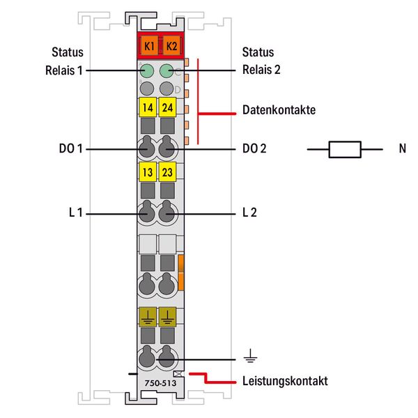 2-channel relay output AC 250 V 2.0 A light gray image 3