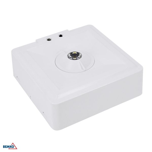 EMERGENCY LUMINAIRE SKALER SQUARE 3W FOCUSING OPTICS IP40 AUTOTEST 3H CNBOP image 1