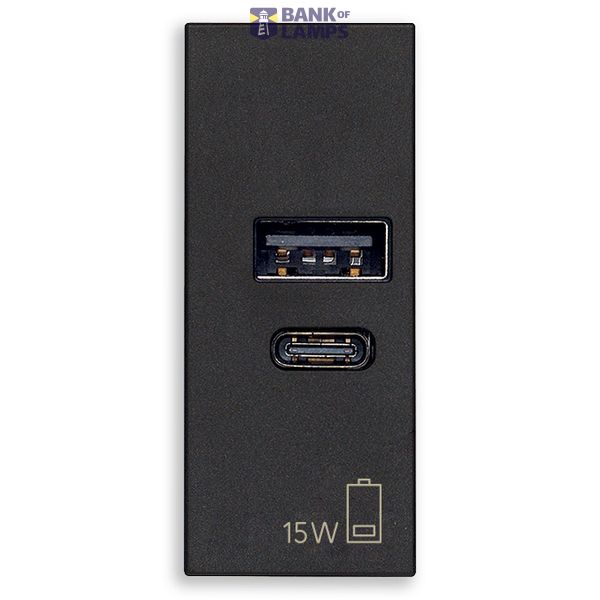 A+C-USB power unit 15W 5V 1M black image 1