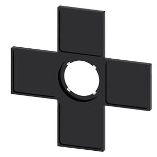 Label holder for coordinate switch, 4 switch positions, black,  3SU1900-0AM10-0AA0-Z X90 image 1
