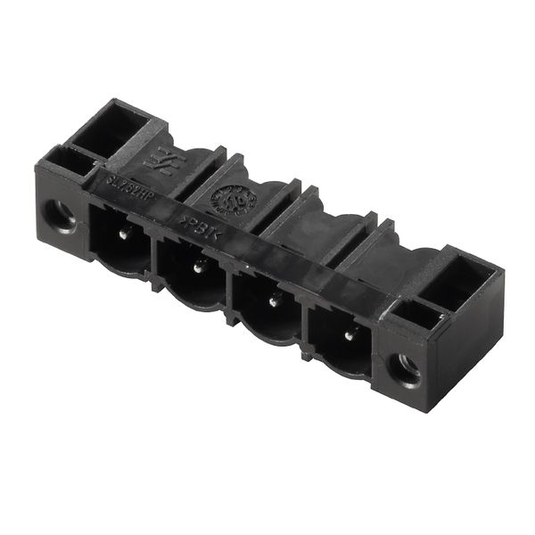 PCB plug-in connector, male header, Flange, THT solder connection, 7.62 mm, Number of poles: 10, 90°, Solder pin length (l): 3.2 mm, tinned, black, Box image 3