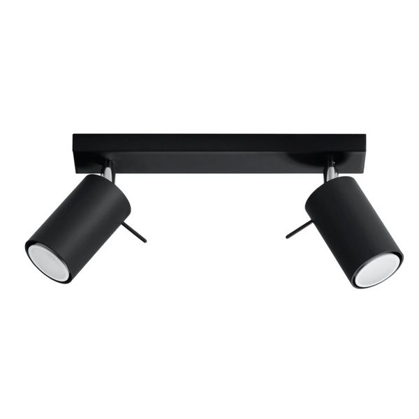 CEILING LAMP RING 2 BLACK GU10 2X40W IP20 image 1